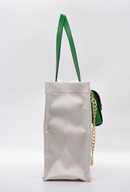 handbag, tote, beachtote, canvas, vegetableleather, doublebag, madeintuscany, clutch, 